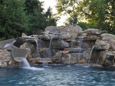 Custom Rectangle Pool in a Backyard